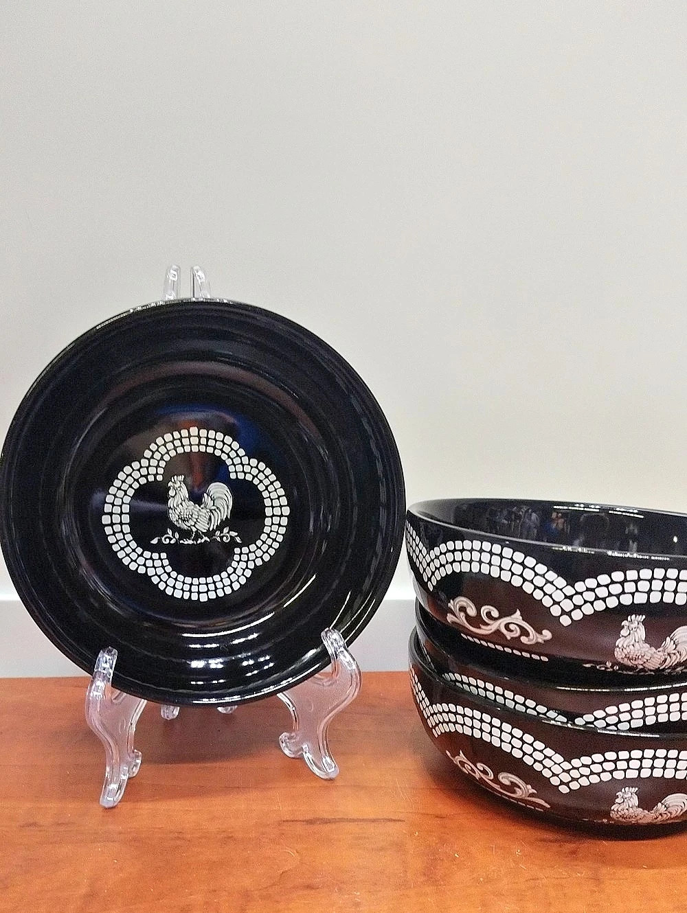 Temp-tations Doodle Doo Black & White 18 Oz Bowls Set Of 4